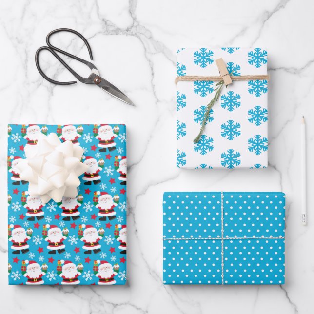 Feuille De Papier Cadeau Noël père Noël (Recto)
