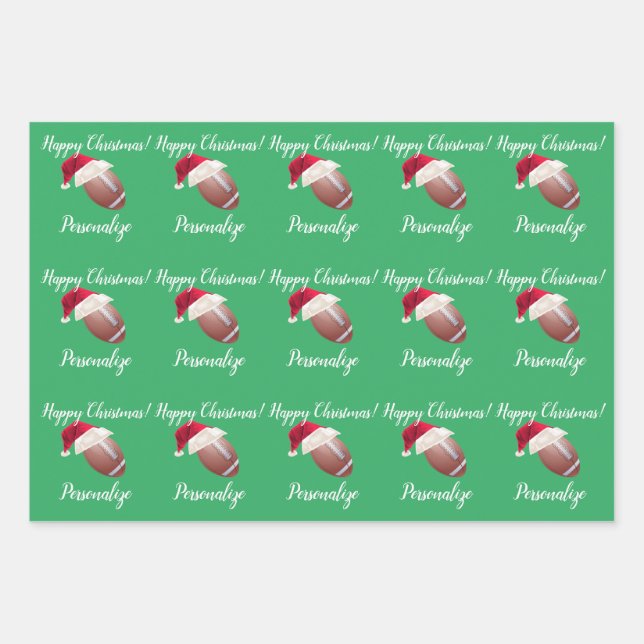 Feuille De Papier Cadeau Noël Personnalisé Football Américain (Devant)