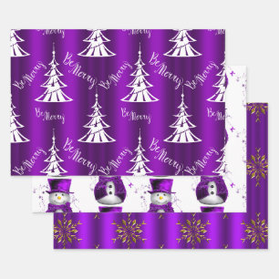 Feuille De Papier Cadeau Noël pourpre