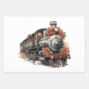 Feuille De Papier Cadeau Noël rétro