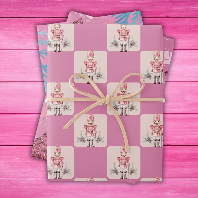Feuille De Papier Cadeau Noël rose (Créateur téléchargé)