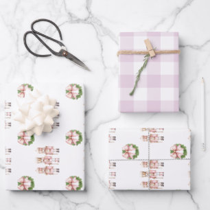 Feuille De Papier Cadeau Noël rose Nutcracker