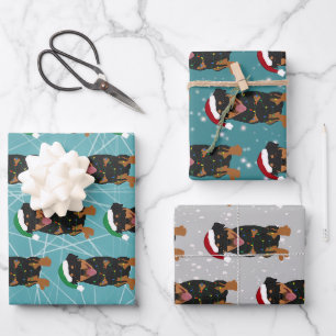 Feuille De Papier Cadeau Noël Rottweiler