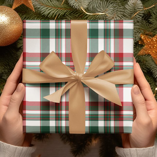 Feuille De Papier Cadeau Noël Rouge Et Vert Plat (Créateur téléchargé)