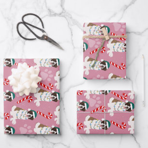 Feuille De Papier Cadeau Noël Saint Bernard