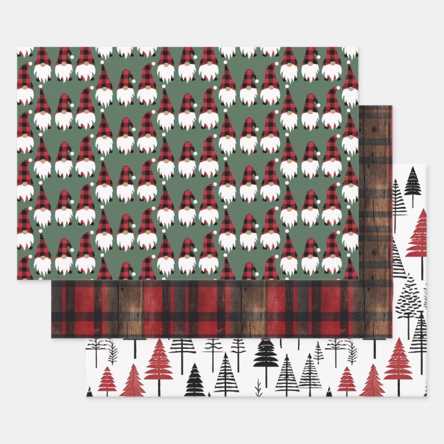 Feuille De Papier Cadeau Noël scandinave russe festif (Lot)