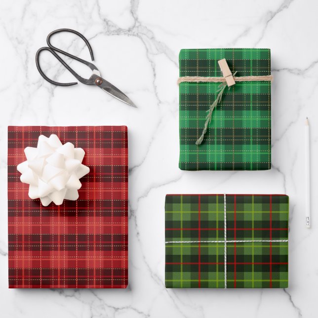 Feuille De Papier Cadeau Noël Vacances vert et rouge Plaid (Recto)