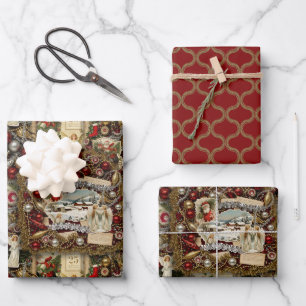 Feuille De Papier Cadeau Noël victorien Heirloom Holiday