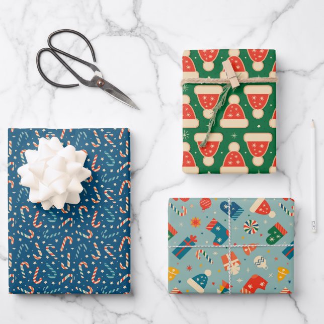 Feuille De Papier Cadeau Noël vintage (Recto)