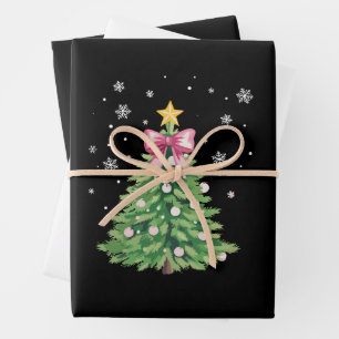 Feuille De Papier Cadeau Noeud de l'arbre de Noël Vacances de Noël