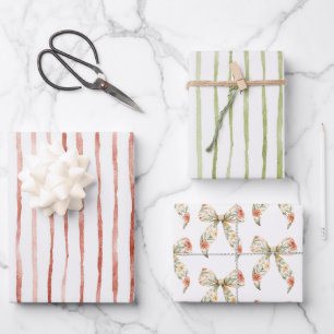 Feuille De Papier Cadeau Nœuds de fleurs rouges Anniversaire