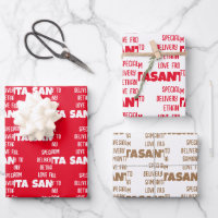 Nom de livraison spécial de Père Noël Red Gold Whi