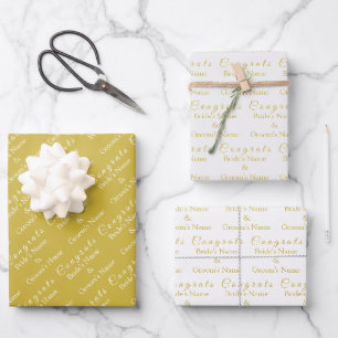 Feuille De Papier Cadeau Nom des félicitations personnalisés ! Vieux Mariag
