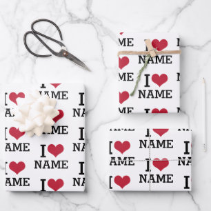 Feuille De Papier Cadeau Nom du coeur