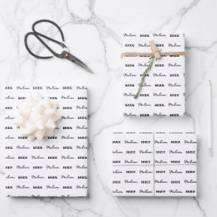Feuille De Papier Cadeau Nom Personnalisé Élégant Mariée À Être Blanc