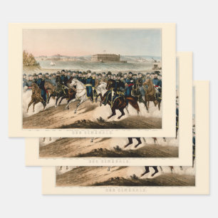 Feuille De Papier Cadeau Nos généraux, restaurés Vintage 1864 Guerre civile