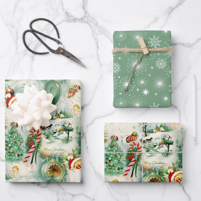 Feuille De Papier Cadeau Nostalgic Kitschmas (Recto)