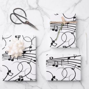 Feuille De Papier Cadeau Notes de musique fantaisie