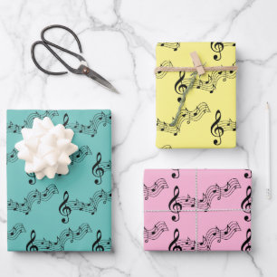 Feuille De Papier Cadeau Notes musicales