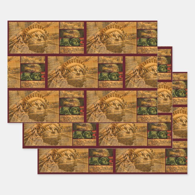 Feuille De Papier Cadeau Nous Le Peuple Constitution Américaine (Lot)