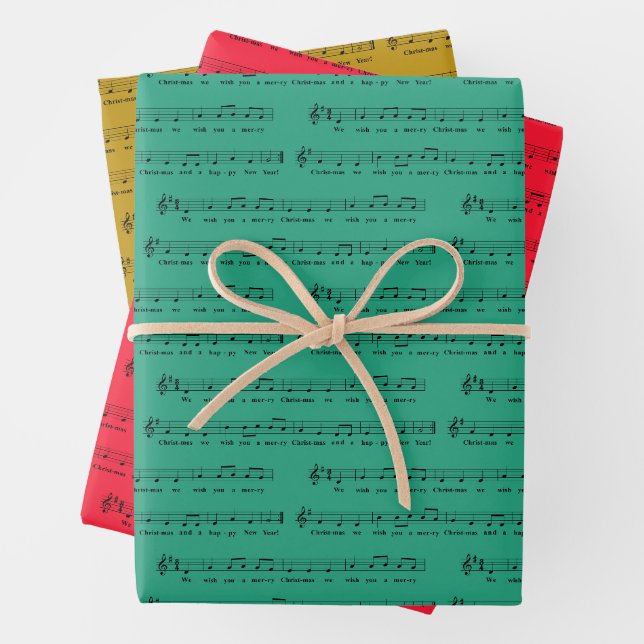 Feuille De Papier Cadeau Nous vous souhaitons un Joyeux Noël Traditionnel (En situation)
