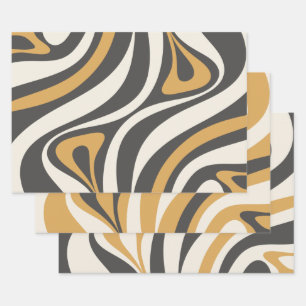 Feuille De Papier Cadeau Nouveaux Motifs Abstraits Groove Retro
