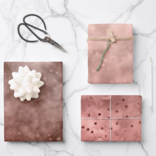 Feuille De Papier Cadeau Nuage de cauchemar or rose
