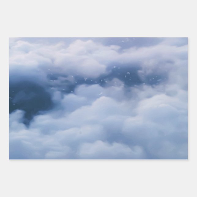 Feuille De Papier Cadeau Nuages (Devant)