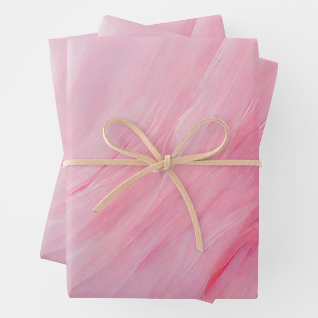 Feuille De Papier Cadeau Nuances Abstraites de rose et de pinceau (En situation)