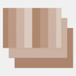 Feuille De Papier Cadeau Nuances de rayures Brown