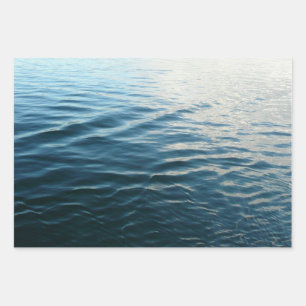 Feuille De Papier Cadeau Nuances d'eau bleue Photographie de la nature Abst