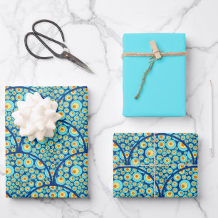 Feuille De Papier Cadeau Nuit étoilée Sur Mer Doodle Art Déco Saint Jacques