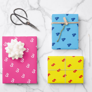 Feuille De Papier Cadeau Numéro d'âge personnalisé fête d'anniversaire enfa