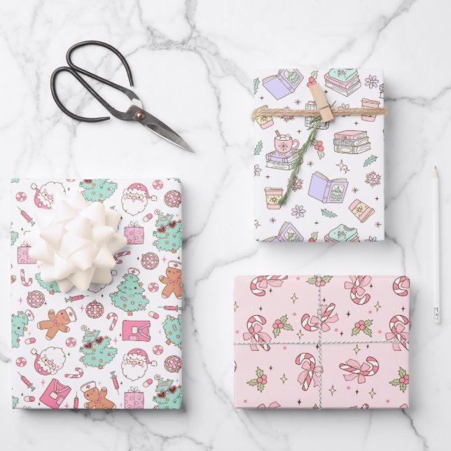 Feuille De Papier Cadeau Nurse Christmas (Recto)