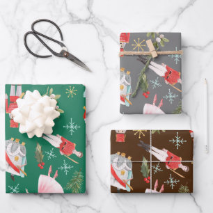 Feuille De Papier Cadeau Nutcracker Ballerina Noël