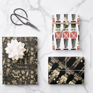 Feuille De Papier Cadeau Nutcracker Suite Jouets Soldats Rocking Horaires  