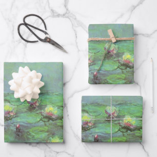 Feuille De Papier Cadeau Nymphéas par Claude Monet, Impressionnisme vintage