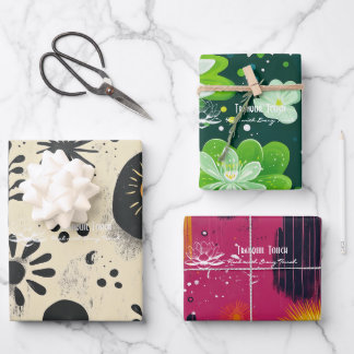 Feuille De Papier Cadeau Oasis floral design dans Wellness Business Packagi