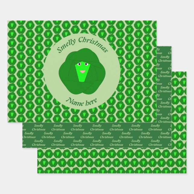 Feuille De Papier Cadeau Odeur Noël Bruxelles Sprout Custom (Lot)