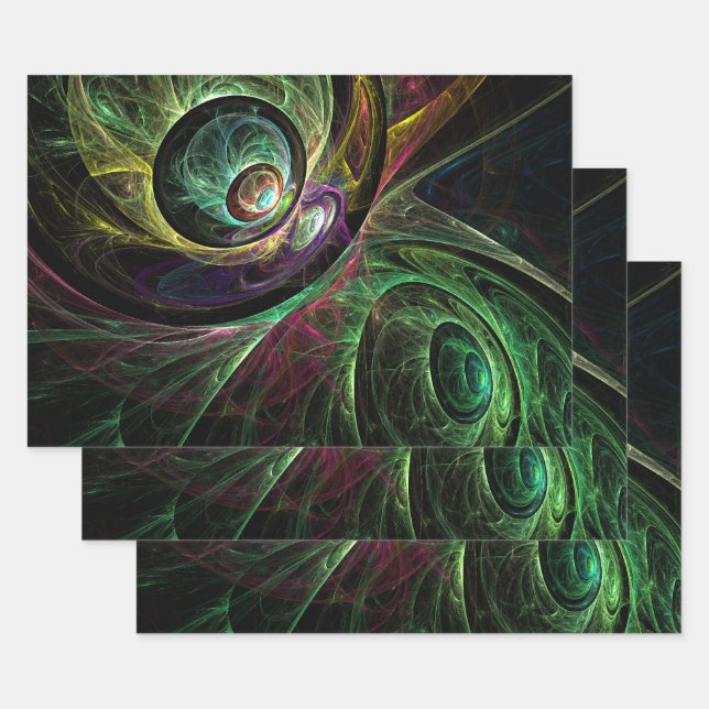 Feuille De Papier Cadeau OEil aux yeux Art Abstrait (Lot)