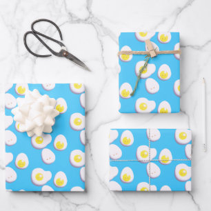 Feuille De Papier Cadeau OEufs 3D Plats Et Frits