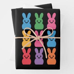 Feuille De Papier Cadeau Oeufs de lapin de Pâques Plaid Leopard