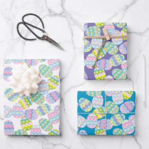 Feuille De Papier Cadeau Oeufs de Pâques