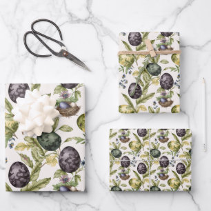 Feuille De Papier Cadeau OEufs de Pâques vintage nostalgique motif no 3