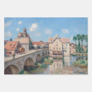 Feuille De Papier Cadeau OEuvre d'Alfred Sisley - Le Pont de Moret