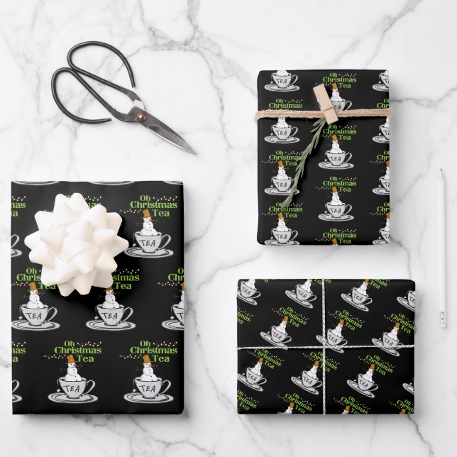 Feuille De Papier Cadeau Oh Christmas Tea - Tea Lover Noël (Recto)