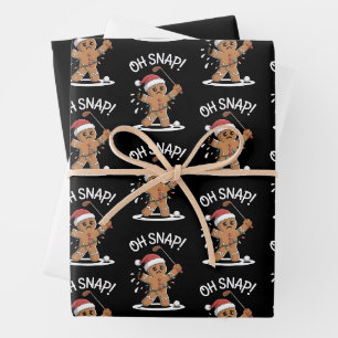 Feuille De Papier Cadeau Oh Snap Bonhomme en pain d'épices golfeur Golf Noë