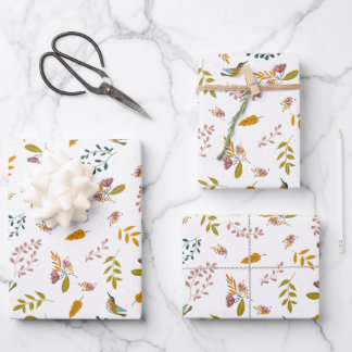 Feuille De Papier Cadeau Oiseaux colorés