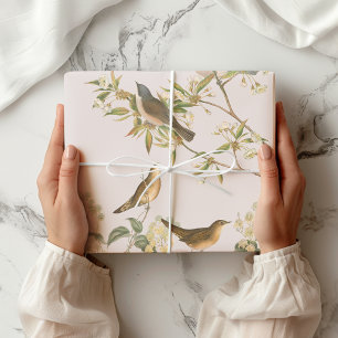 Feuille De Papier Cadeau Oiseaux et feuille, mariage romantique