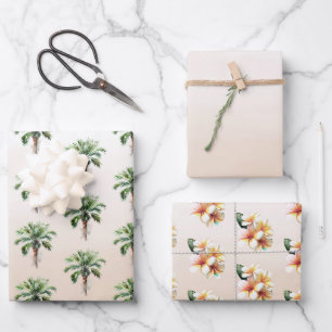Feuille De Papier Cadeau Ombre tropicale de palmier